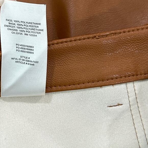 Aritzia Wilfred Free Lucy Pant Camel Vegan Leather Size 2 Neutral Capsule - Picture 9 of 9